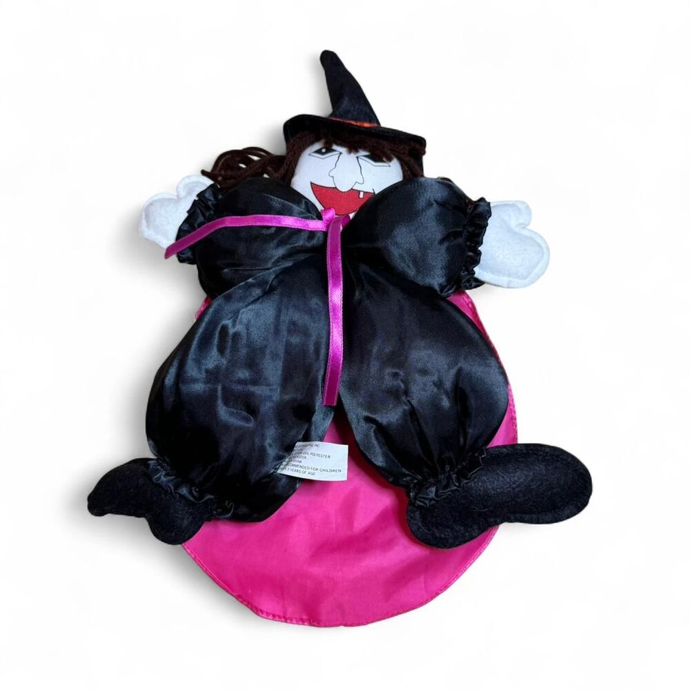 VTG Halloween Witch Plush Doll Pink Cape Collectible